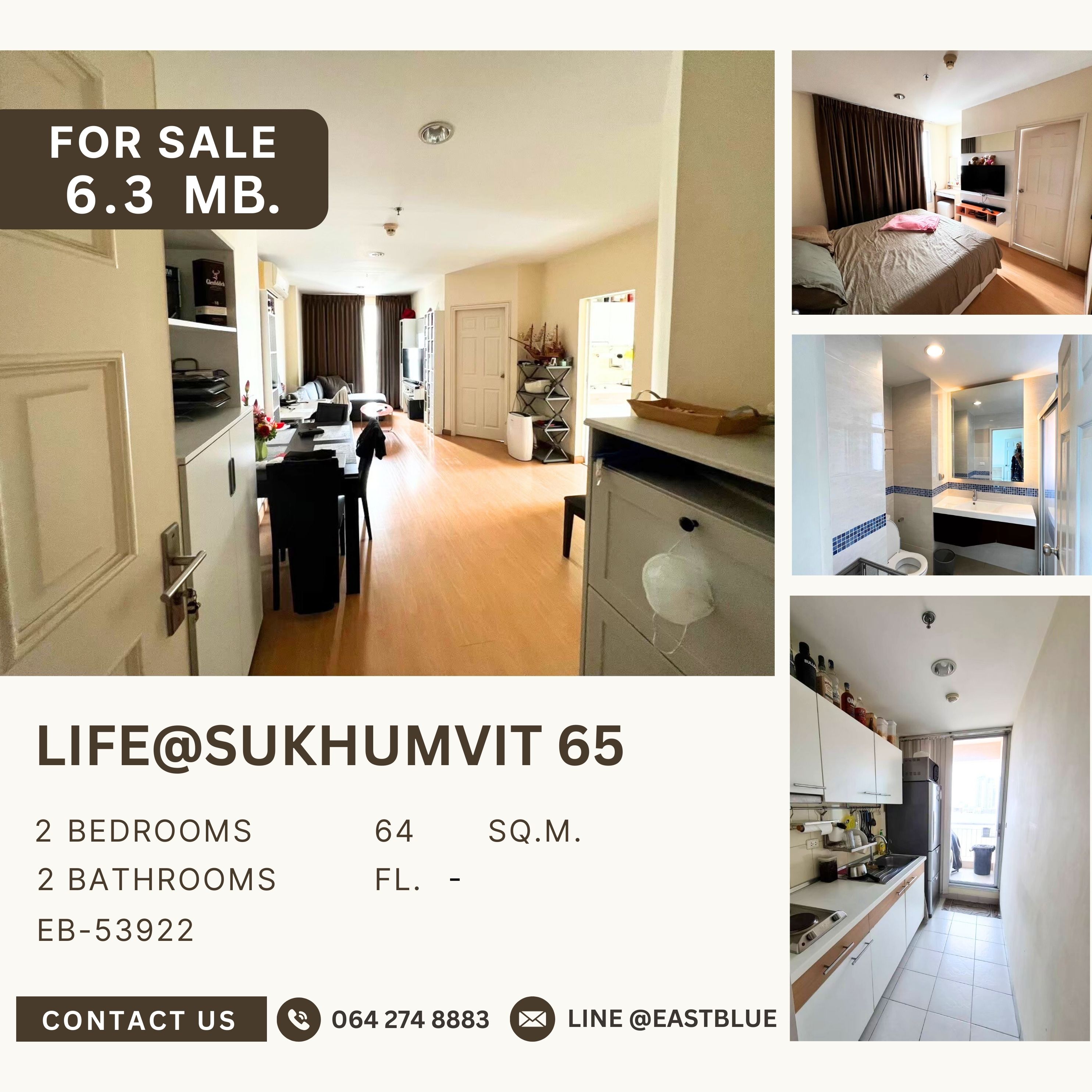 ขายคอนโดอ่อนนุช อุดมสุข : Life@Sukhumvit 65 ห้องพร้อมอยู่ ติด BTS พระโขนง ราคาดีที่สุดในตลาด