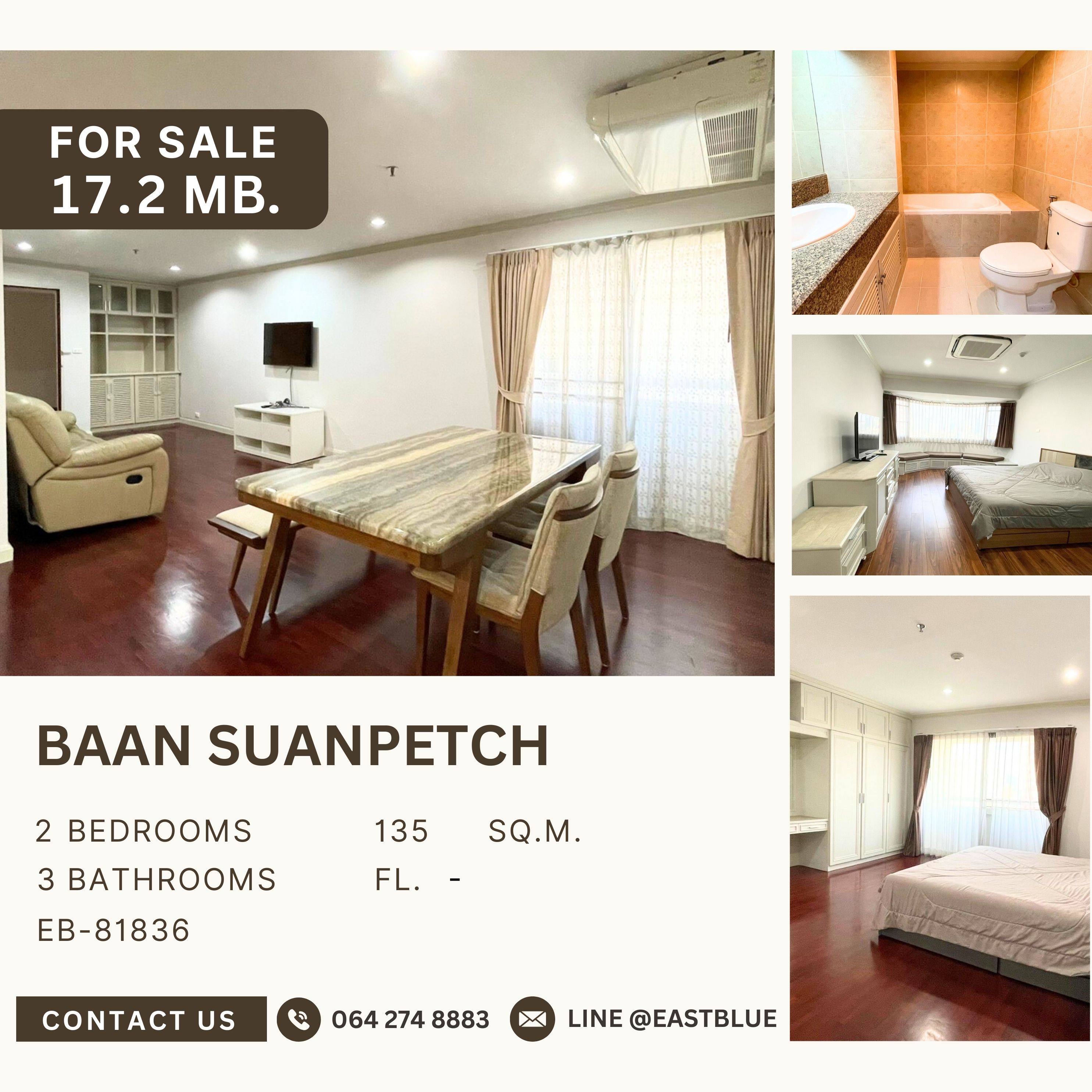 For SaleCondoSukhumvit, Asoke, Thonglor : Baan Suanpetch BTS พร้อมพงษ์ ห้องสวย เฟอร์ครบ ครัวใหญ่