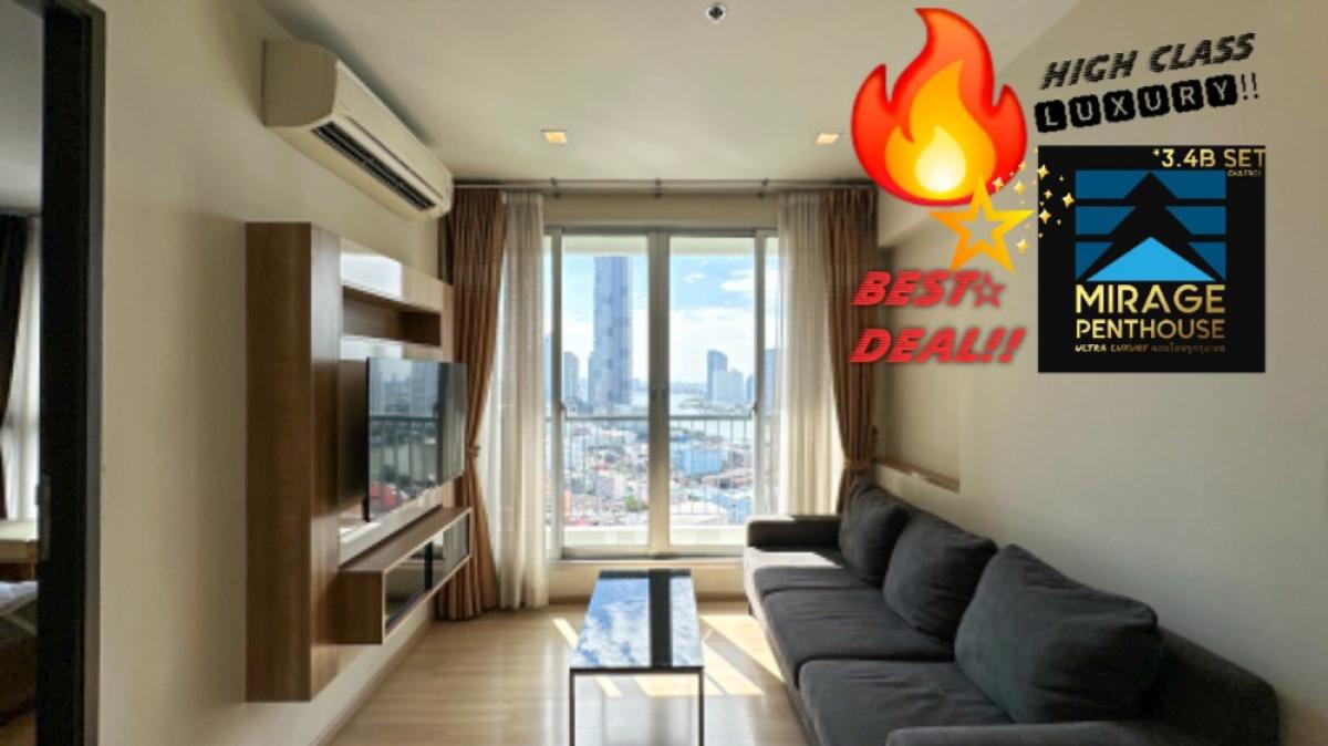 For RentCondoSathorn, Narathiwat : 🔥👑🅻🆄🆇🆄🆁🆈!!👑Large room🏰!! High floor🌊Chao Phraya view🎆🌊 Beautifully decorated!!🏦👑 LUXURY👑New luxury room, beautifully decorated✨High floor, very beautiful river view🎆🌊✨ With bathtub🌊Fully furnished!!✨🔥🔥🎯【🆁🅴🅽🆃For rent】🎯RHYTHM SATHORN ✅1🅱ED1✅ 45 sqm. High fl