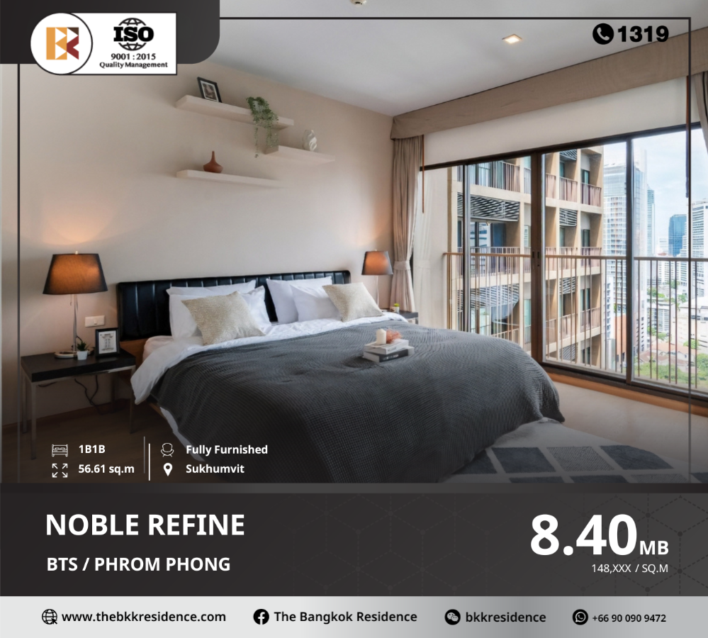 For SaleCondoSukhumvit, Asoke, Thonglor : Luxury condo in the city, noble refine, near bts phrom phong