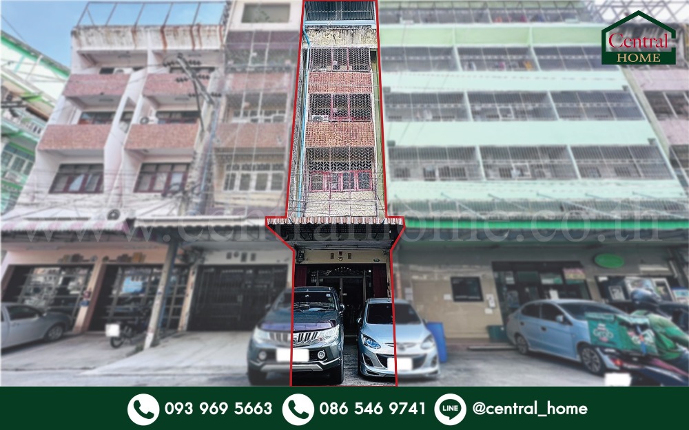 For SaleShop HouseWongwianyai, Charoennakor : 5-storey commercial building, Soi Charoen Nakhon 10, interior in good condition, cheap price