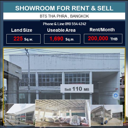 For RentShowroomBang kae, Phetkasem : For sale-for rent: 2.5-storey car showroom building (with basement) in Phetkasem area, with service center and parking for 25 cars.