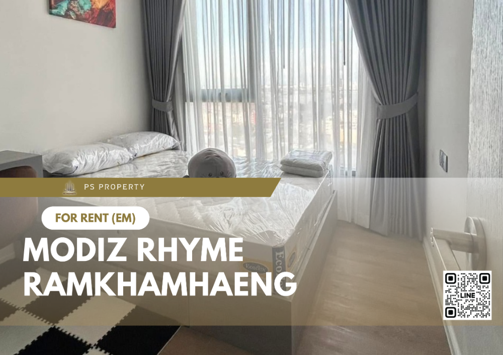 ให้เช่าคอนโดรามคำแหง หัวหมาก : ให้เช่า ✨ Modiz Rhyme Ramkhamhaeng ✨ เฟอร์นิเจอร์ และ เครื่องใช้ไฟฟ้าครบ ใกล้ MRT รามคำแหง