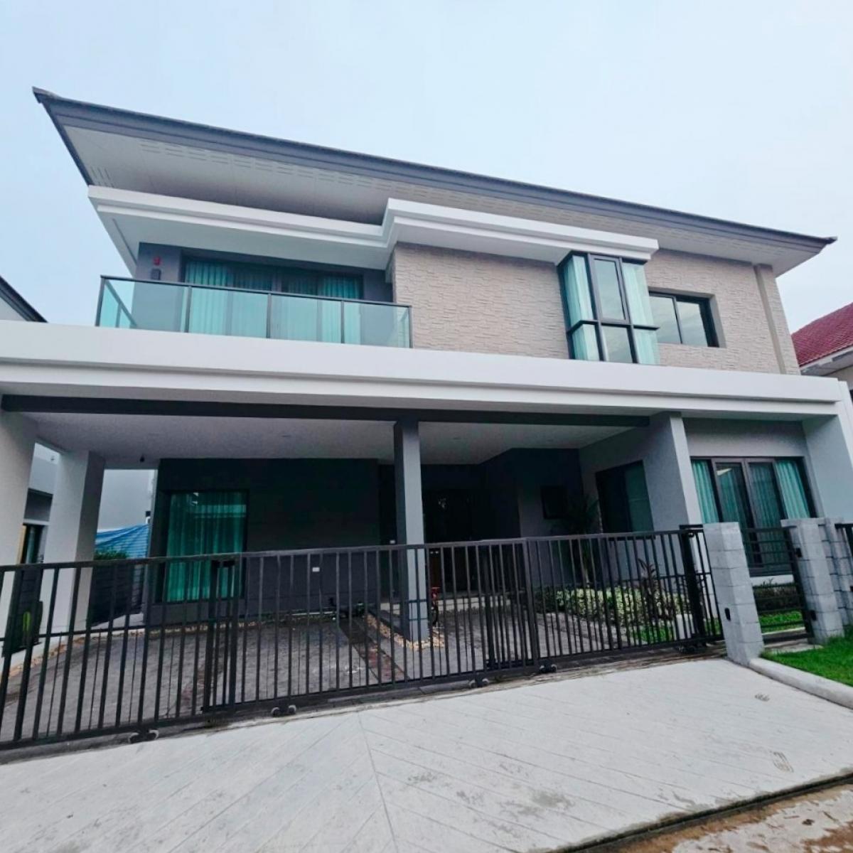 For RentHouseMin Buri, Romklao : Single house for rent, The City Rama 9-Krungthep Kreetha (The City Rama 9-Krungthep Kreetha), size 70 sq m., new house, first hand, fully furnished