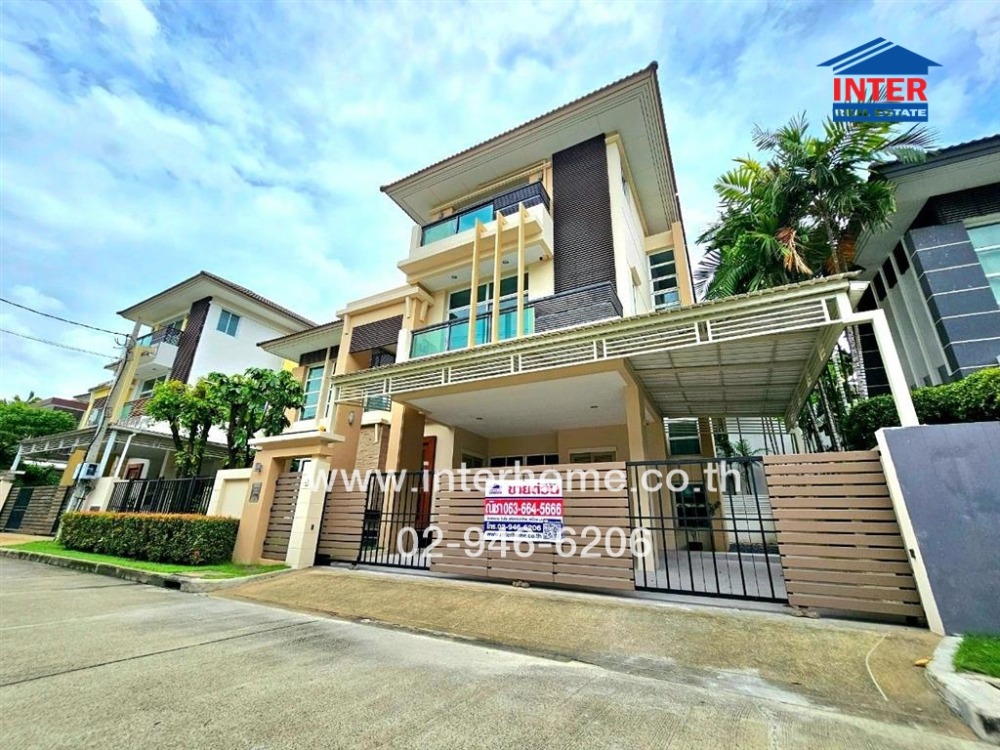 For SaleHouseNawamin, Ramindra : 3-storey detached house, 83.2 sq.w., Grand Bangkok Boulevard Village, Ratchada-Ramintra, Ratchada-Ramintra Road, Nawamin Road, Khan Na Yao District, Bangkok