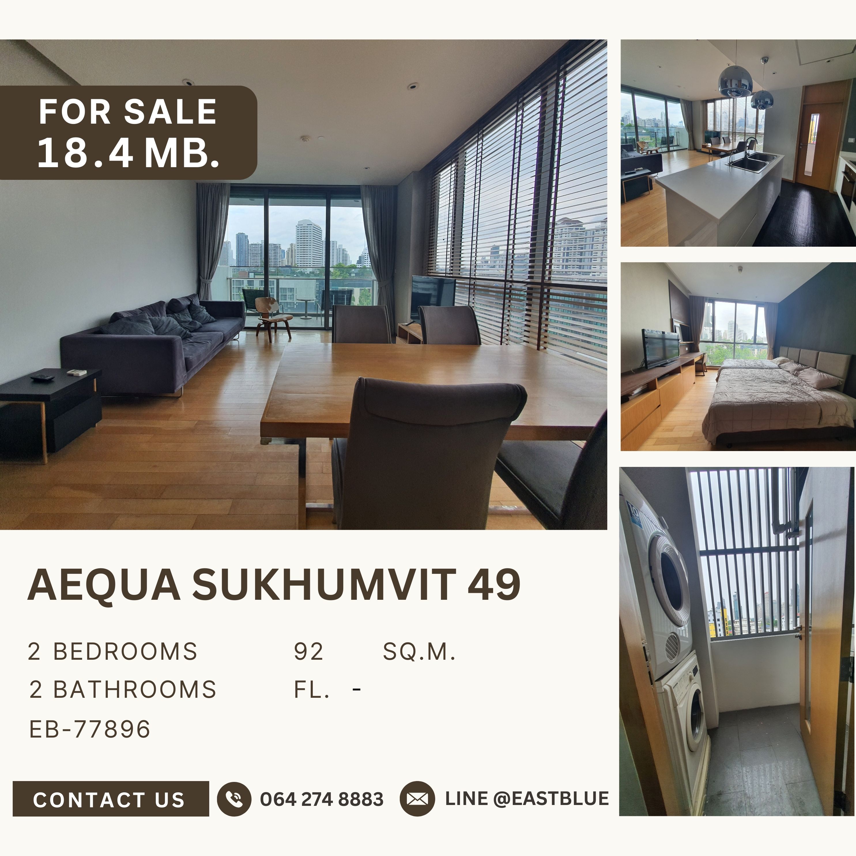 For SaleCondoSukhumvit, Asoke, Thonglor : Pet Friendly โครงการคุณภาพ ห้องมุมวิวโล่ง ใกล้ BTS ทองหล่อ - พร้อมพงษ์