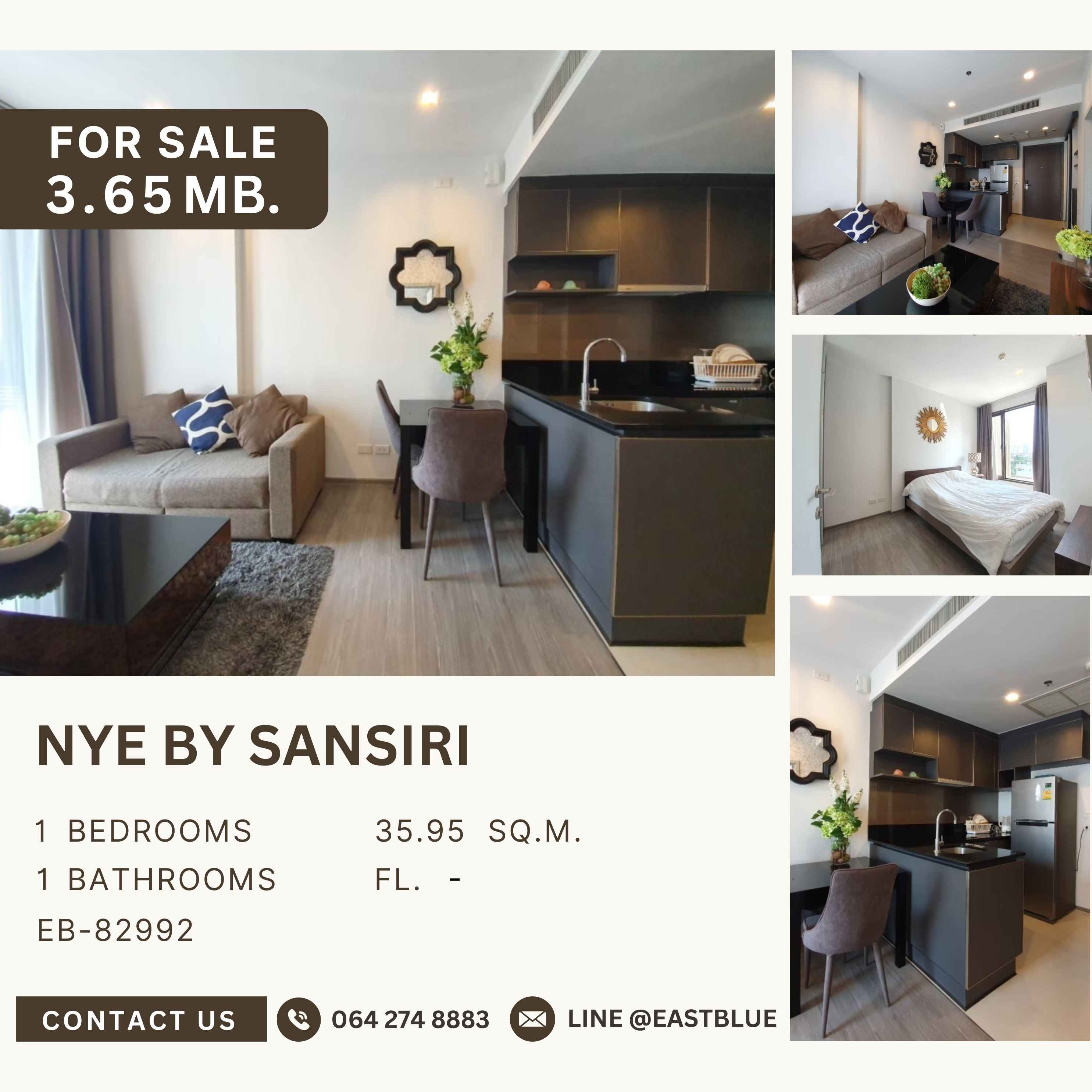 ขายคอนโดวงเวียนใหญ่ เจริญนคร : Nye by Sansiri โครงการดีโดยแสนสิริ ราคาดี ห้องแต่งครบพร้อมเข้าอยู่