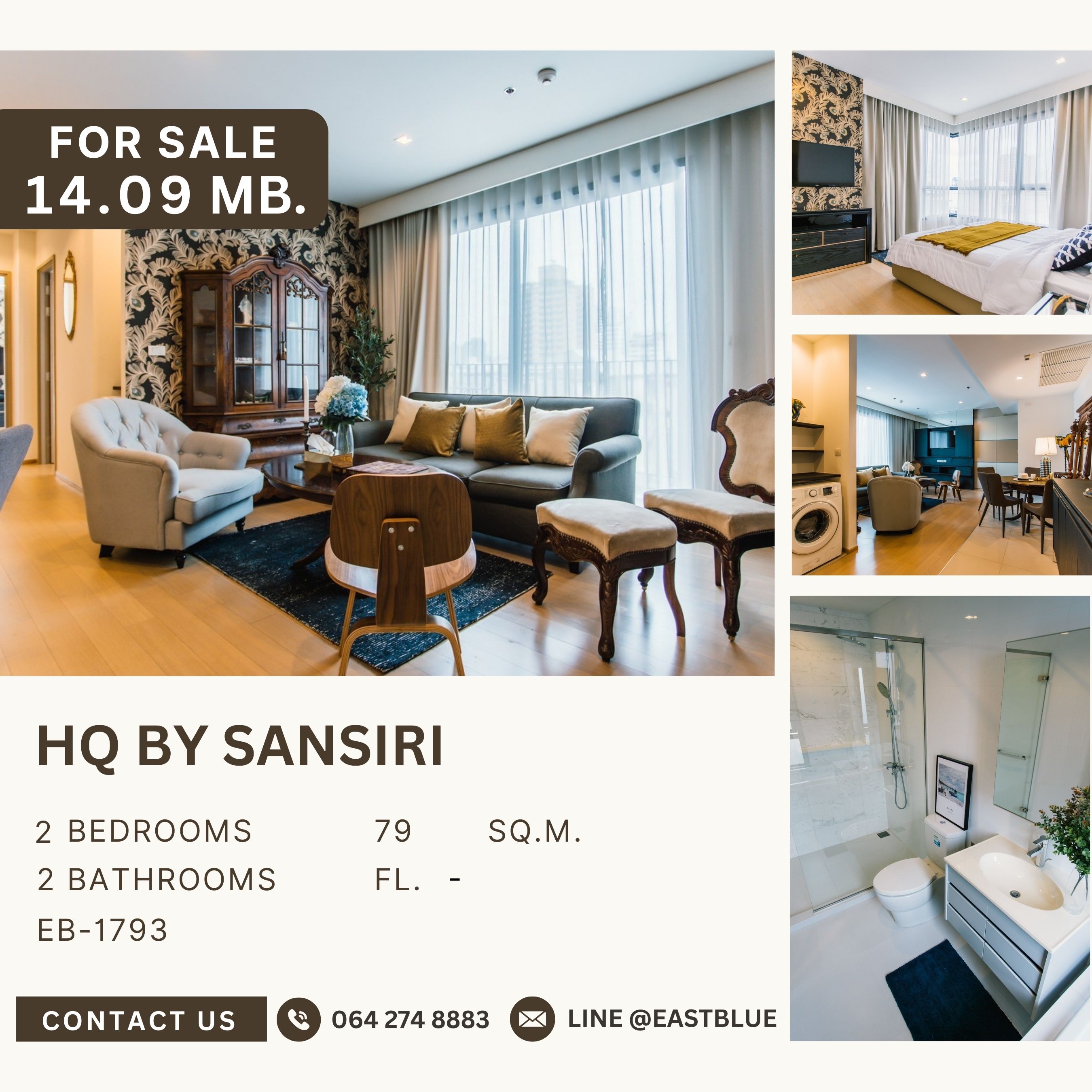 For SaleCondoSukhumvit, Asoke, Thonglor : ขาย HQ by sansiri ราคาดีที่สุดในตลาด!!! คอนโดคุณภาพดีใจกลางทองหล่อ corner unit ห้องสวยสภาพดี