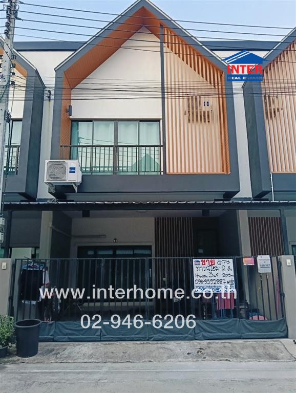 For SaleTownhouseMahachai Samut Sakhon : 2-storey townhouse, 20.9 sq.w., D Plus Village, Wan Dee Village, Soi Wat Khlong Kru - Sri Muang Soi 18, Rama 2 Road, Setthakit Road 1, Mueang Samut Sakhon, Samut Sakhon