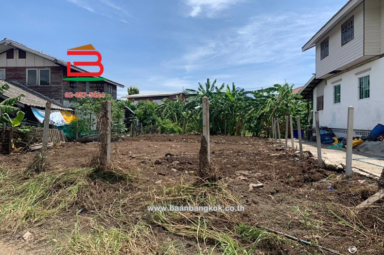 For SaleLandRathburana, Suksawat : Empty land filled in, Soi Pracha Uthit 76, Intersection 9, area 60 sq m., Suk Sawat Road, Thung Khru Subdistrict, Thung Khru District, Bangkok