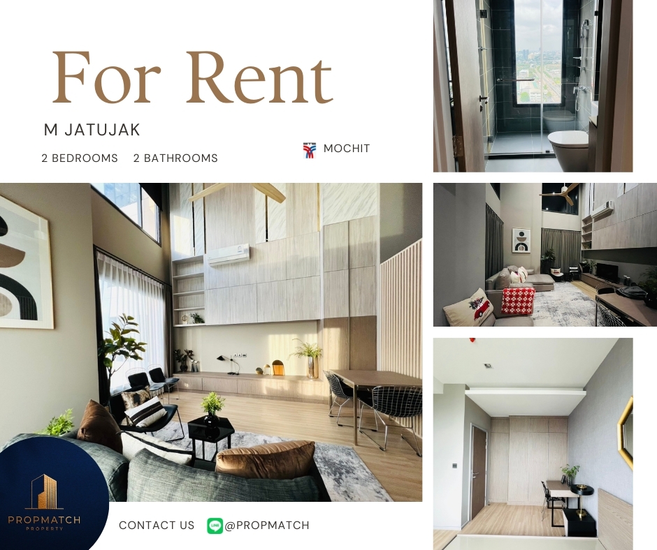 For RentCondoSapankwai,Jatujak : 🐶 Pet Friendly 🐶 M Jatujak (2 bedrooms, 80 sq m.) Beautifully decorated room, ready to move in, rent for only 80,000 baht. Tel.0981315848 @propmatch