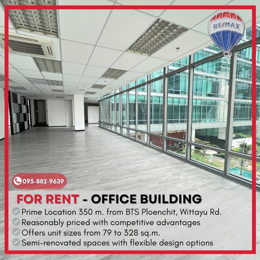 For RentOfficeWitthayu, Chidlom, Langsuan, Ploenchit : For Rent Office Building– Prime Location on Wittayu Rd, Near BTS Ploenchit