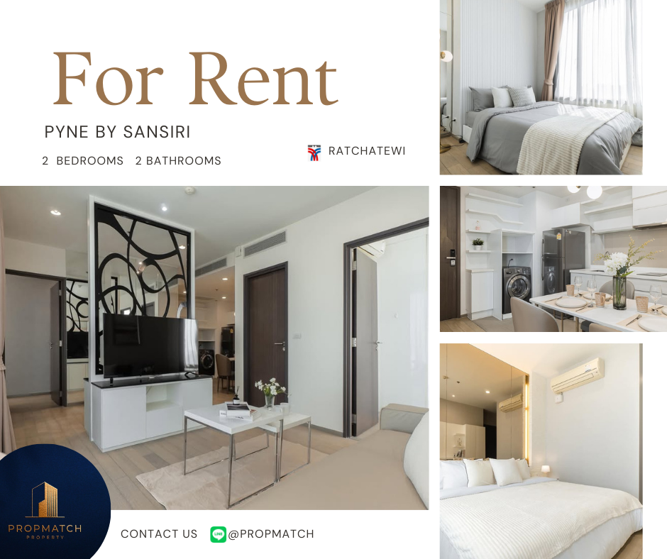 For RentCondoRatchathewi,Phayathai : 🏙️ Amazing price, super cool decorated room | Pyne By Sansiri (2 bedrooms, 68 sq m.) only 55,000 baht per month, Tel.0981315848 @propmatch