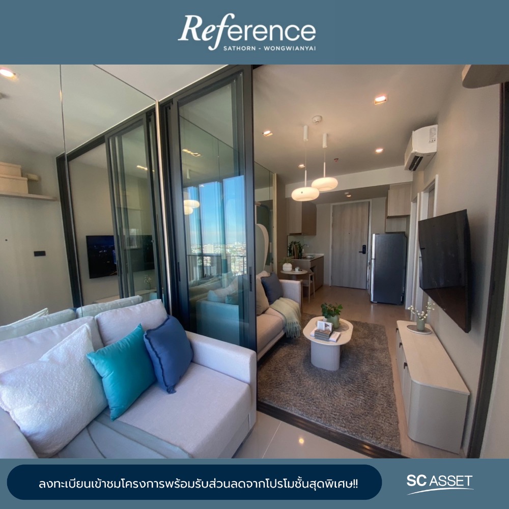 Sale DownCondoWongwianyai, Charoennakor : Urgent sale announcement! Luxury 1 bedroom condo with special area, 25th floor, beautiful city view, owner sells it himself! Special price, 100,000 baht discount, this week only! Down payment is complete, ready to move in