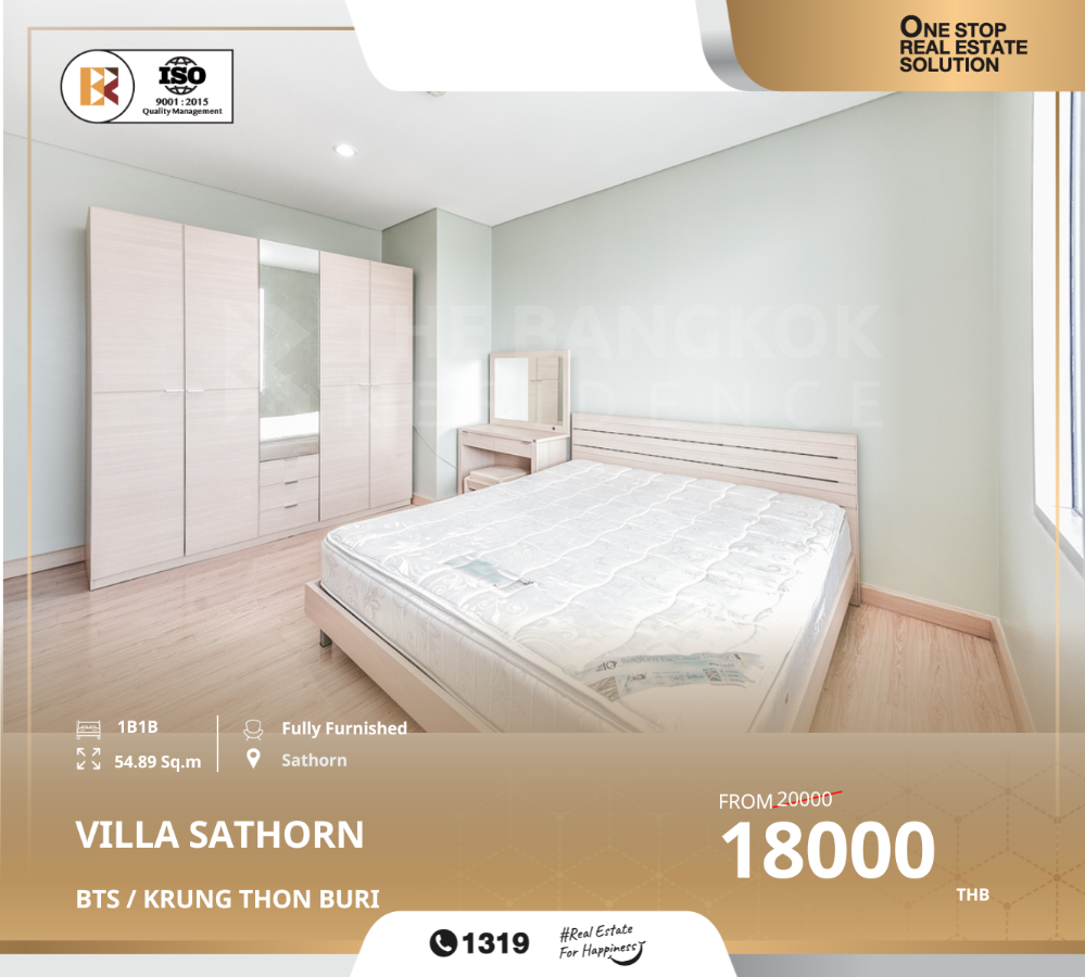 For RentCondoWongwianyai, Charoennakor : Prime location at villa sathorn near bts krung thon buri