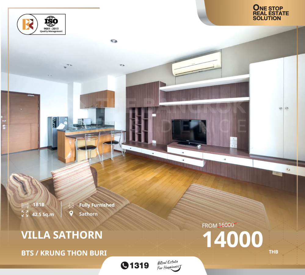 For RentCondoWongwianyai, Charoennakor : Great rental price at villa sathorn near bts krung thon buri