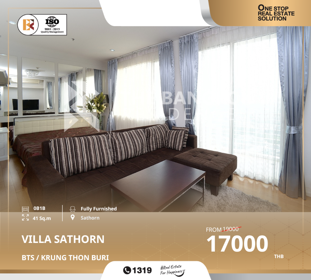 For RentCondoWongwianyai, Charoennakor : Best value condo for rent: villa sathorn near bts krung thon buri