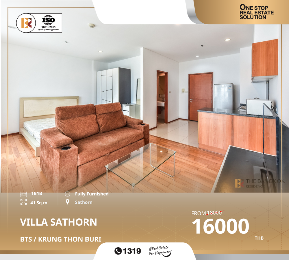 For RentCondoWongwianyai, Charoennakor : Beautiful unit, great project: villa sathorn near bts krung thon buri