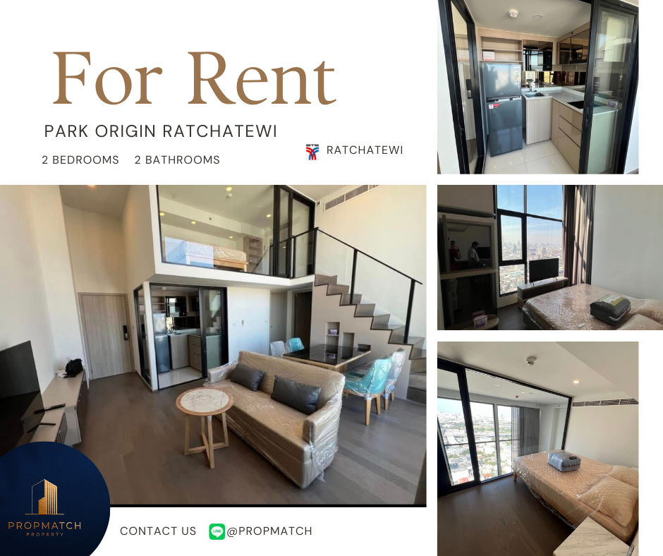 For RentCondoRatchathewi,Phayathai : Condo for rent Park origin ratchatewi (2bedroom 2 bathroom duplex) fully furnished