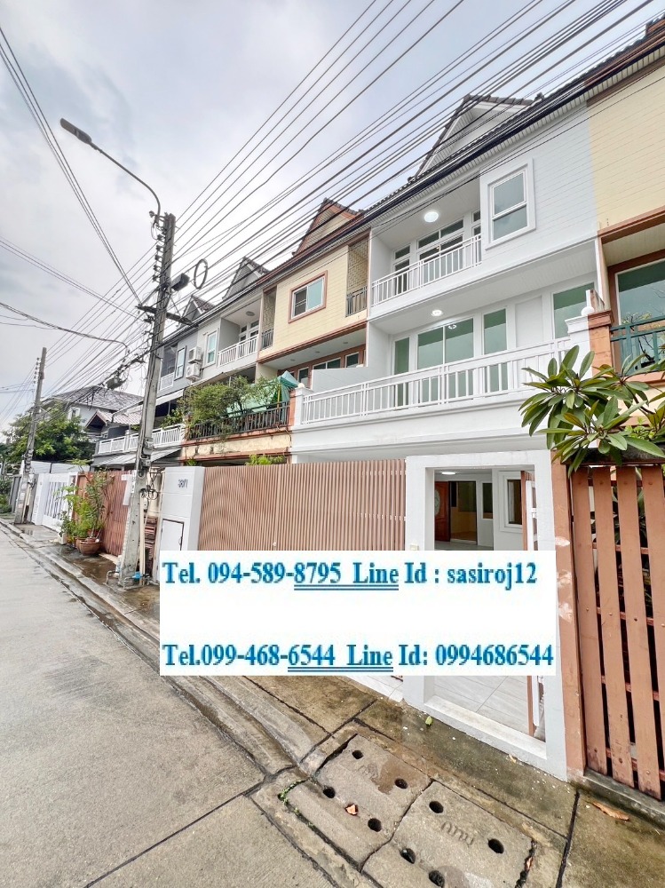 For RentTownhouseLadprao101, Happy Land, The Mall Bang Kapi : For rent: 3.5-storey townhouse, Lat Phrao 106, near MRT Chalongrat