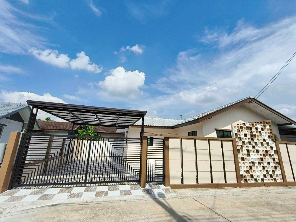 For SaleHouseMin Buri, Romklao : Single-storey detached house, Minburi Garden Home Village, Rat Uthit 48, natural view, near Minburi Nong Chok, Sarasas Wittaya School, Makro, Lotus Nong Chok, Khlong Sam Wa Hospital, Mahanakorn University of Technology