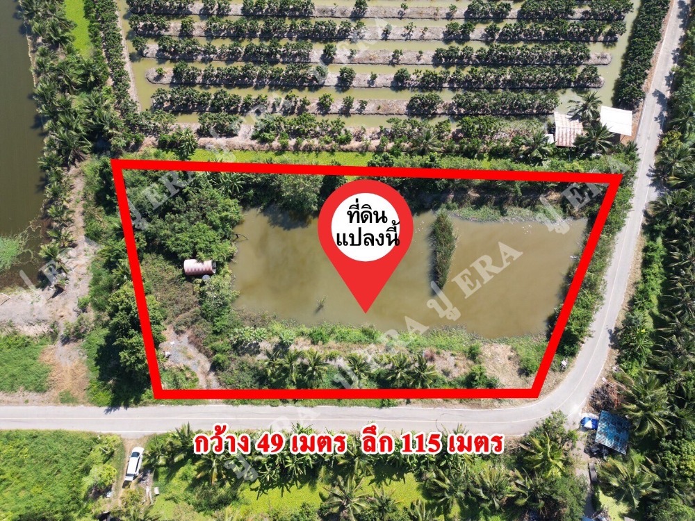 For SaleLandMahachai Samut Sakhon : Land for sale, Tambon Amphaeng, Amphoe Ban Phaeo, Samut Sakhon Province, area 2 rai 3 ngan 15.2 sq.wa. ☑️Width approximately 49 meters, depth approximately 115 meters. Currently, the land plot has been developed into a mound, pond, and rice field. ☎️Conta