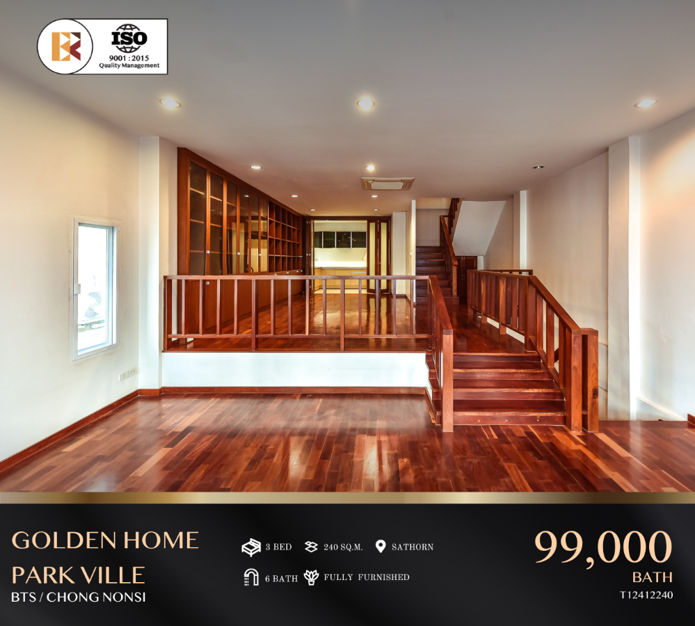 For RentTownhouseSilom, Saladaeng, Bangrak : Luxury home back on market! golden home park ville 99,000 3bed6bath