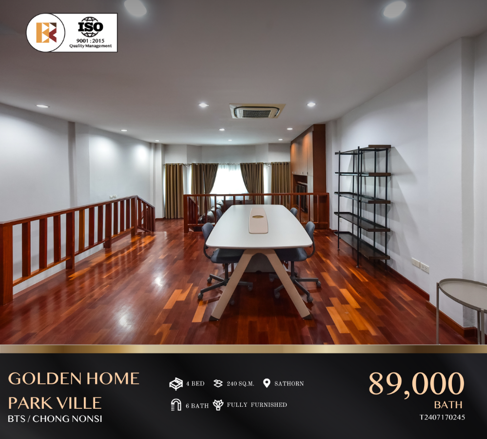 For RentTownhouseSathorn, Narathiwat : Luxury home golden home park ville 89,000 thb 4bed 6bath fully furnish