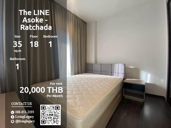 ให้เช่าคอนโดพระราม 9 เพชรบุรีตัดใหม่ RCA : SP0YYS ให้เช่าคอนโด The LINE Asoke - Ratchada 35 ตร.ม. ชั้น 18 line id : @livinglegacy