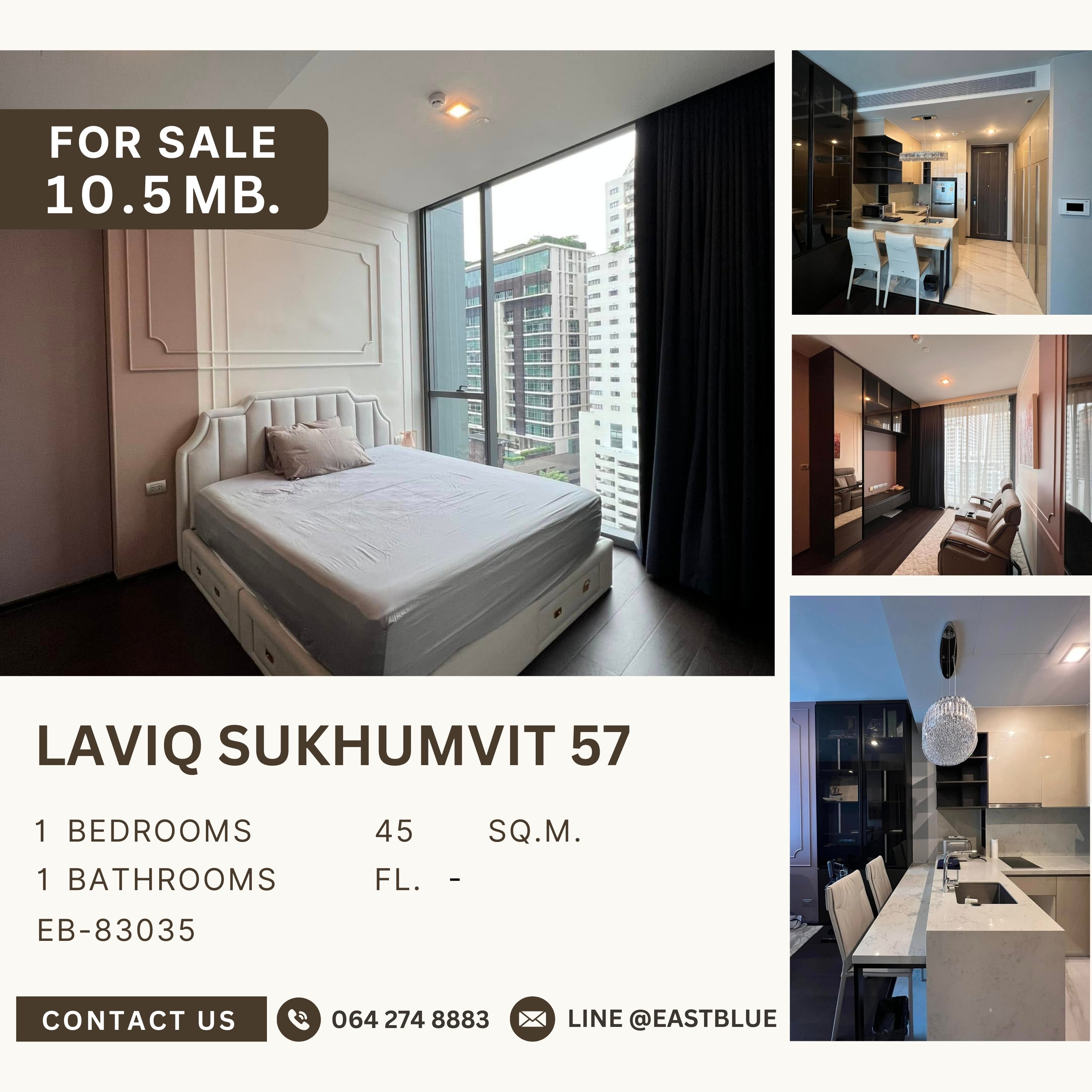 ขายคอนโดสุขุมวิท อโศก ทองหล่อ : LAVIQ Sukhumvit 57 Luxury condo ติด BTS ทองหล่อ ราคาดีที่สุดในตึก ห้องสวยสภาพดี