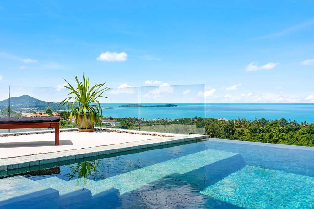 ให้เช่าบ้านนครศรีธรรมราช : Seaview 4-Bedroom Pool Villa for Rent in Chaweng Noi, Koh Samui