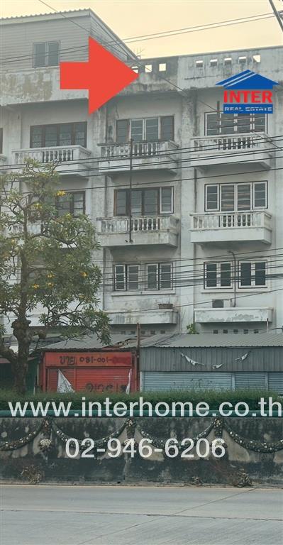 For SaleShophouseSamut Prakan,Samrong : Commercial building, 4 floors, 17.3 sq m. Commercial building on King Kaew Road, King Kaew Road, Bangna-Trad Road, Bang Phli, Samut Prakan