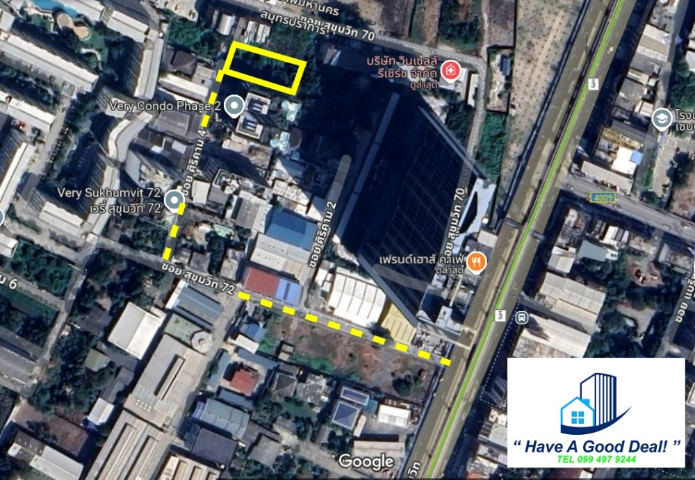 For SaleLandSamut Prakan,Samrong : Land area 286 sq.wa, Soi Sukhumvit 72, Samrong Nuea, Samut Prakan