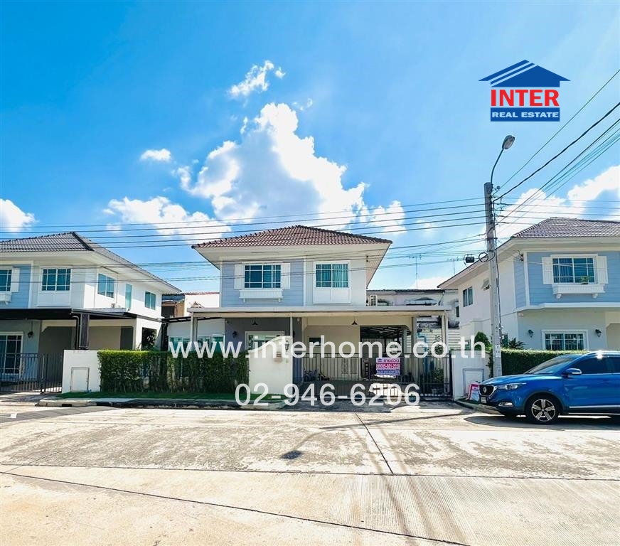 For SaleHouseMin Buri, Romklao : 2-storey detached house, 50.8 sq.w., Perfect Park Suvarnabhumi Village 4, Soi Rom Klao 6/1, Rom Klao Road, Ramkhamhaeng Road, Min Buri District, Bangkok