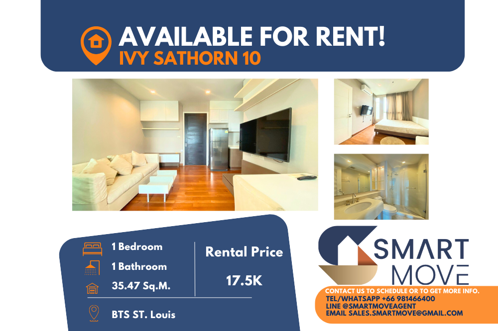 For RentCondoSathorn, Narathiwat : 💥Code C20221200536.......Ivy Sathorn 10 For Rent, 1 bedroom, 1 bathroom, high floor, furnished, ready to move in💥