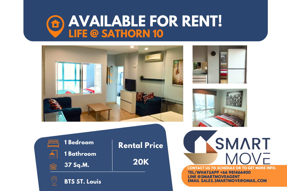 For RentCondoSathorn, Narathiwat : 🔥🔥FOR RENT !! 🔥🔥Code C20221200706..........Life @ Sathorn 10, 1 bedroom, 1 bathroom, high floor 25+, furnished, ready to move in📢📢