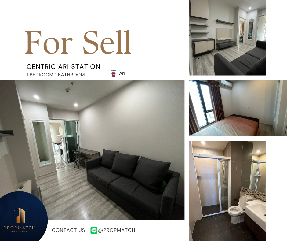 For SaleCondoAri,Anusaowaree : Condo for sale in Ari area, Centric Ari Station (1 bedroom, 27 sqm), fully furnished