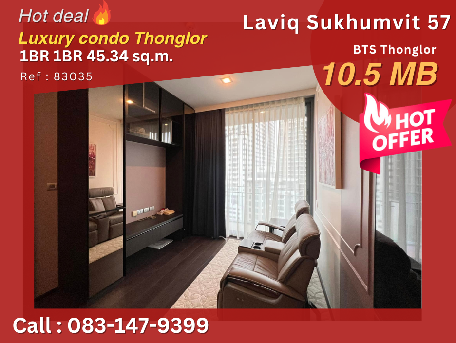 For SaleCondoSukhumvit, Asoke, Thonglor : Luxury condo with fancy decoration for sale in heart of Sukhumvit, Laviq Sukhumvit 57 near BTS Thonglor, selling with best price!