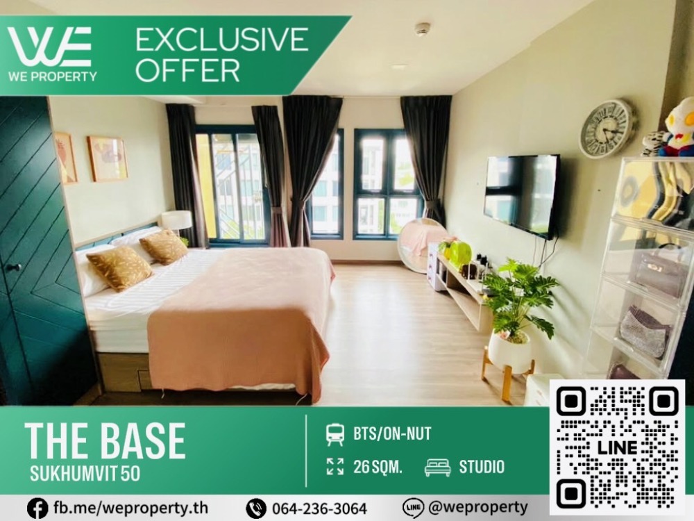 For SaleCondoOnnut, Udomsuk : Beautiful room, never rented out, fully furnished⭐The Base Sukhumvit 50 (The Base Sukhumvit 50)