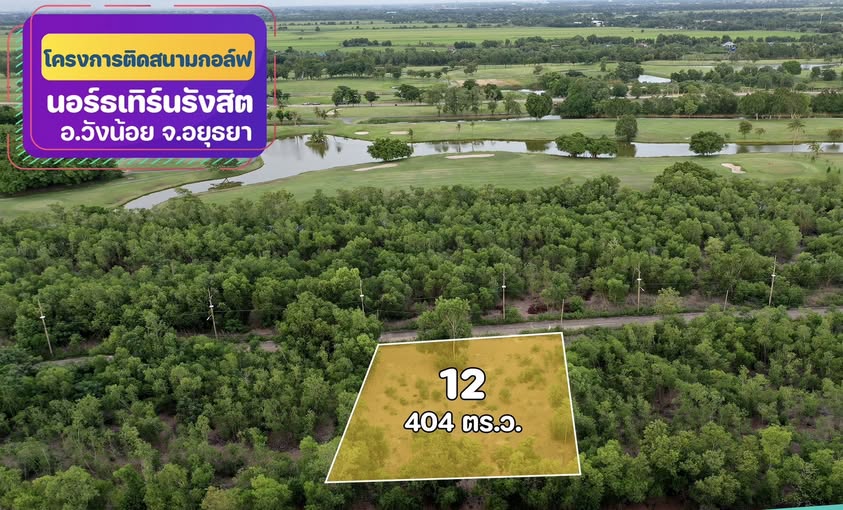 ขายที่ดินอยุธยา : ขายที่ดิน ติดสนามกอล์ฟ แปลงสวย น้ำไฟ พร้อม 1 ไร่ 4 ตรว ต.พยอม พระนครศรีอยุธยา