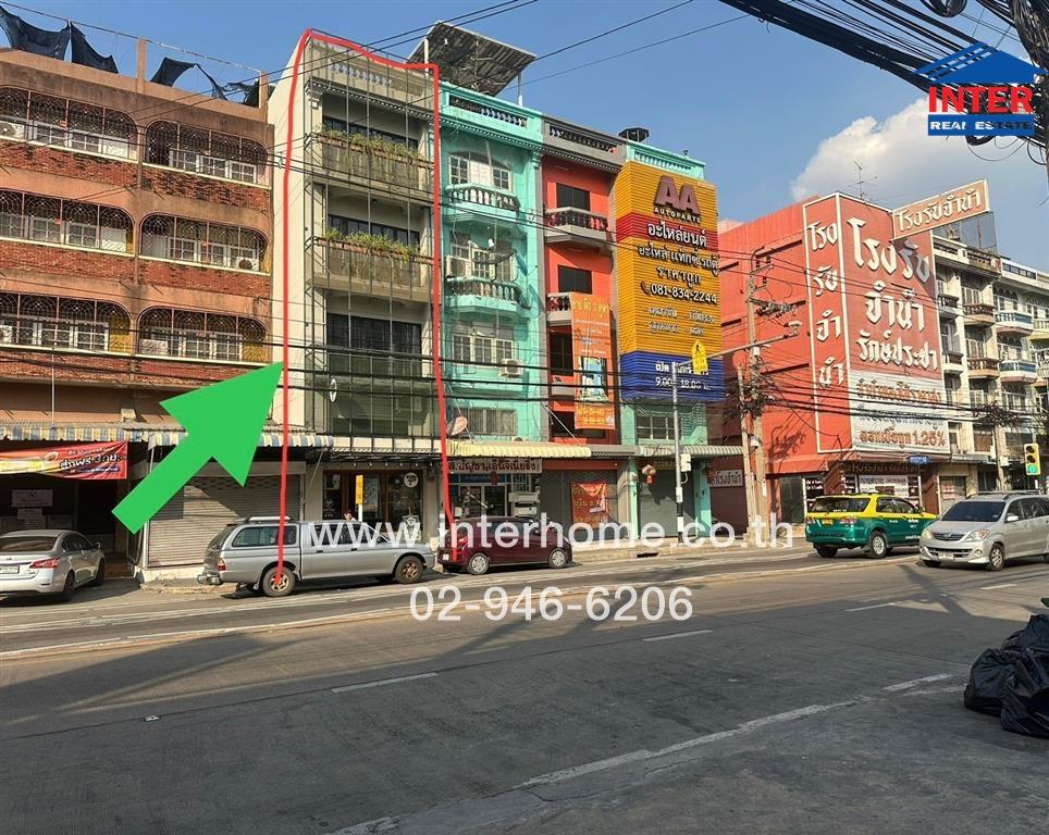 For SaleShophouseNonthaburi, Bang Yai, Bangbuathong : Commercial building, 4.5 floors, 18 sq m. Commercial building near Big C Tiwanon, Soi Pracharat 12, 14, Pracharat Road, Tiwanon Road, Mueang Nonthaburi, Nonthaburi