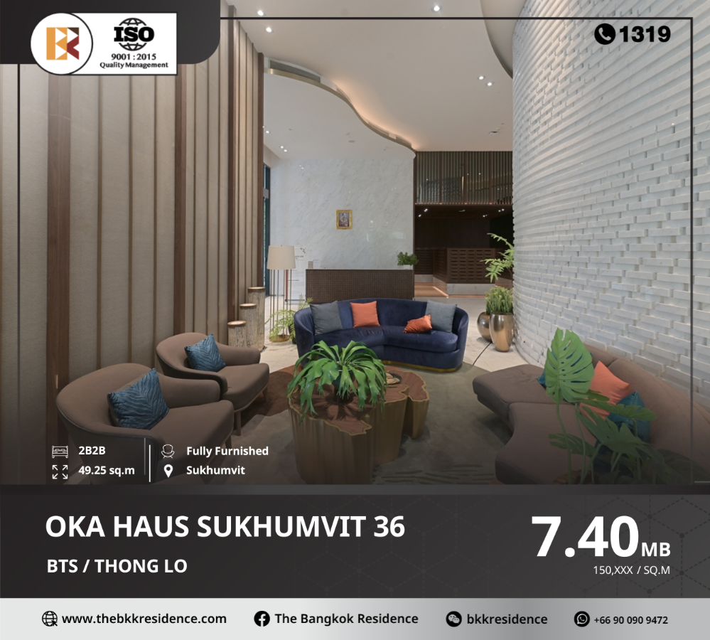 For SaleCondoSukhumvit, Asoke, Thonglor : Oka haus sukhumvit 36: new cbd location near bts thong lo