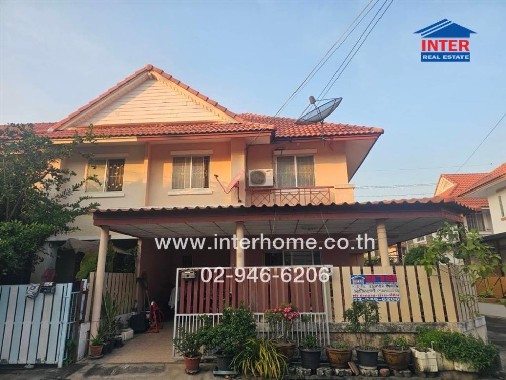 For SaleHousePathum Thani,Rangsit, Thammasat : 2-storey twin house, 23.9 sq.w., Pruksa C Village, Rangsit-Khlong Sam, Soi 12/13, Rangsit-Nakhon Nayok Road, Khlong Sam Road, Khlong Luang, Pathum Thani