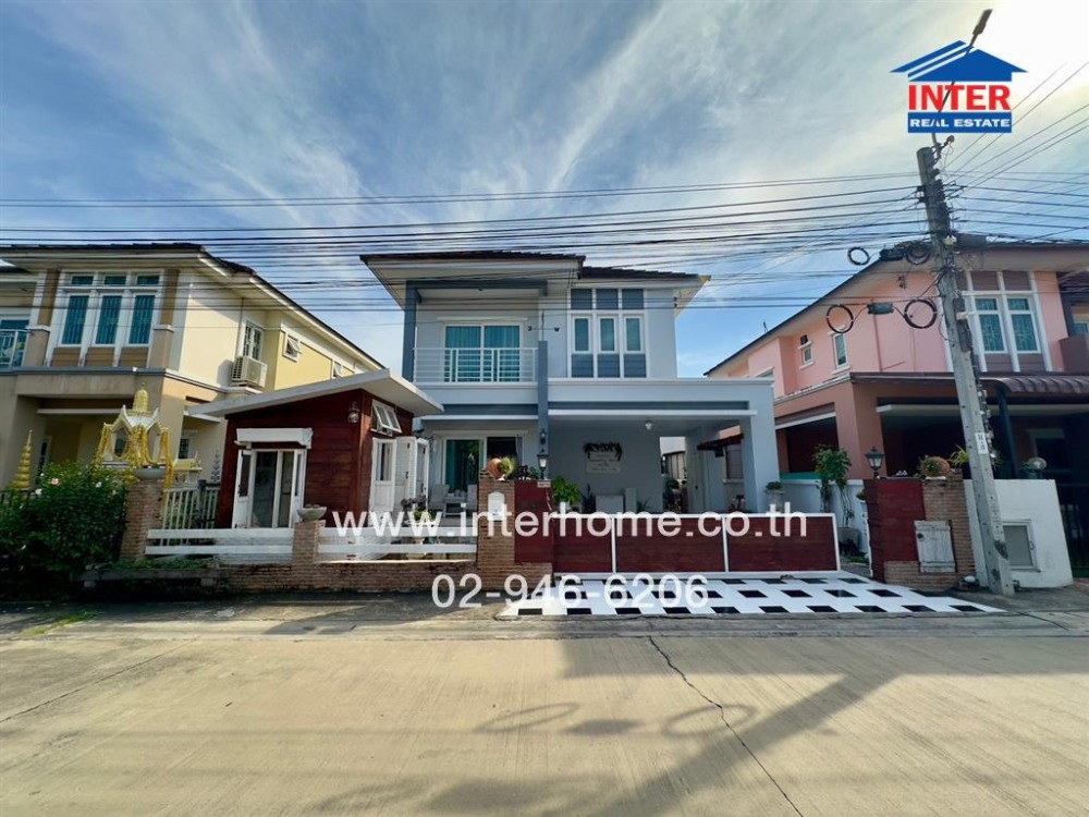 For SaleHouseNawamin, Ramindra : 2-storey detached house, 53.2 sq.w., Ratchapruek Village, Ram Intra-Hathai Rat, located between Soi Hathai Rat 8-10, Ram Intra Road, Hathai Rat Road, Khlong Sam Wa District, Bangkok