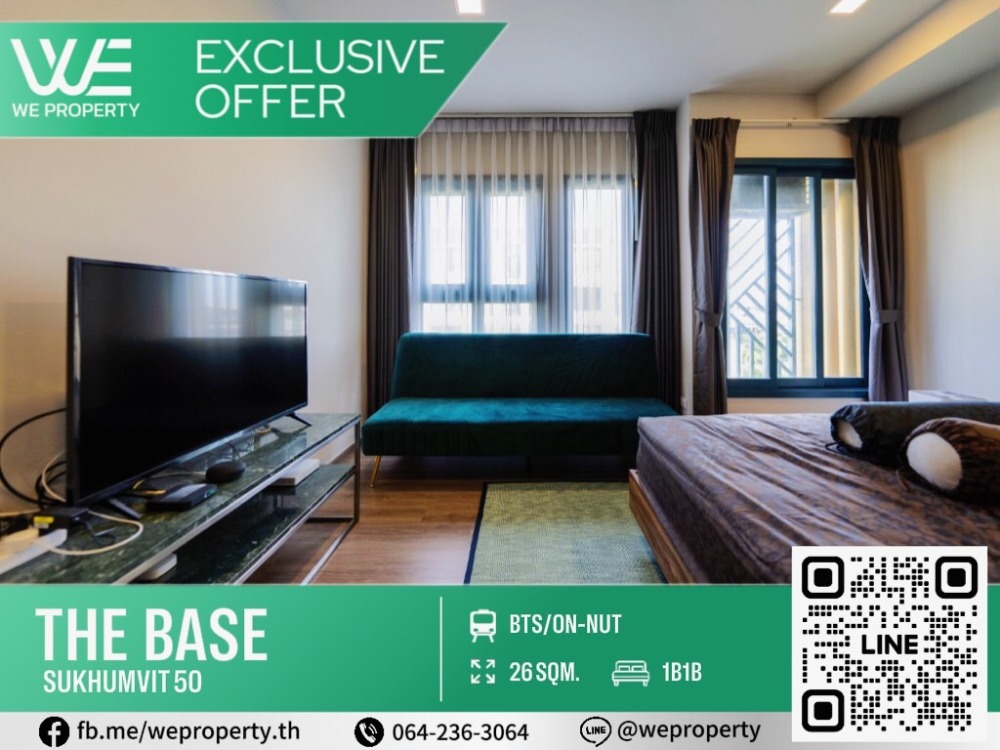 For SaleCondoOnnut, Udomsuk : Beautiful room, never rented out, fully furnished⭐The Base Sukhumvit 50 (The Base Sukhumvit 50)