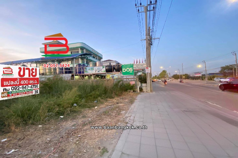 For SaleLandMin Buri, Romklao : Vacant land on Hathai Rat Road, area 1 rai, near Soi Hathai Rat 35, near Hathai Mit Market, Sam Wa Subdistrict, West side, Min Buri District (Mueang), Bangkok