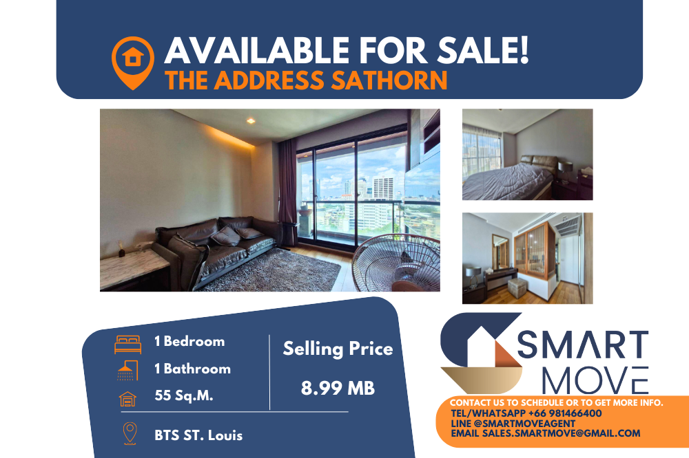 For SaleCondoSathorn, Narathiwat : 💥FOR SALE !! 💥Code C20241200035.......The Address Sathorn, 1 bedroom, 1 bathroom, North Facing, high floor 11+, furnished, Special Deal!! 📢📢