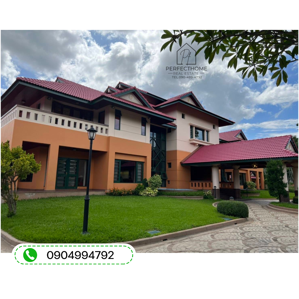 For SaleHouseChiang Mai : A luxury mansion on almost 2 rai of land in Muang Chiang Mai District, 14 kilometers from Chiang Mai International Airport.