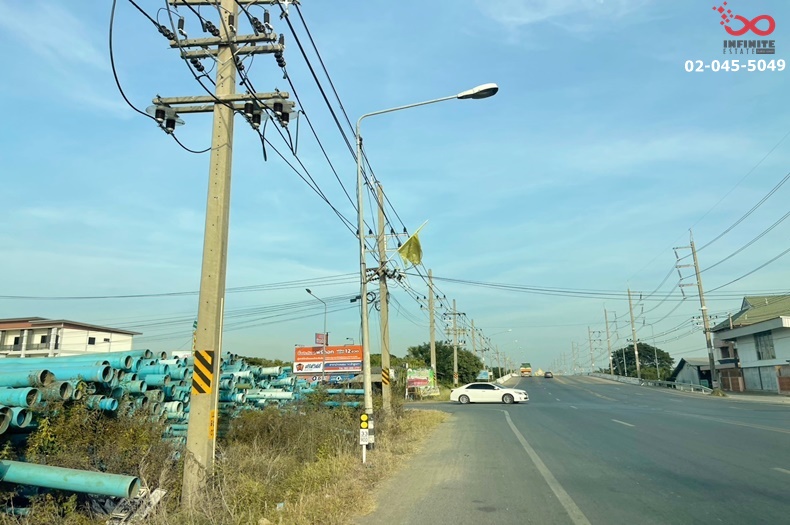 For SaleLandPathum Thani,Rangsit, Thammasat : Land for sale, corner plot, 1-1-40 rai, Bueng Kho Hai, Pathum Thani