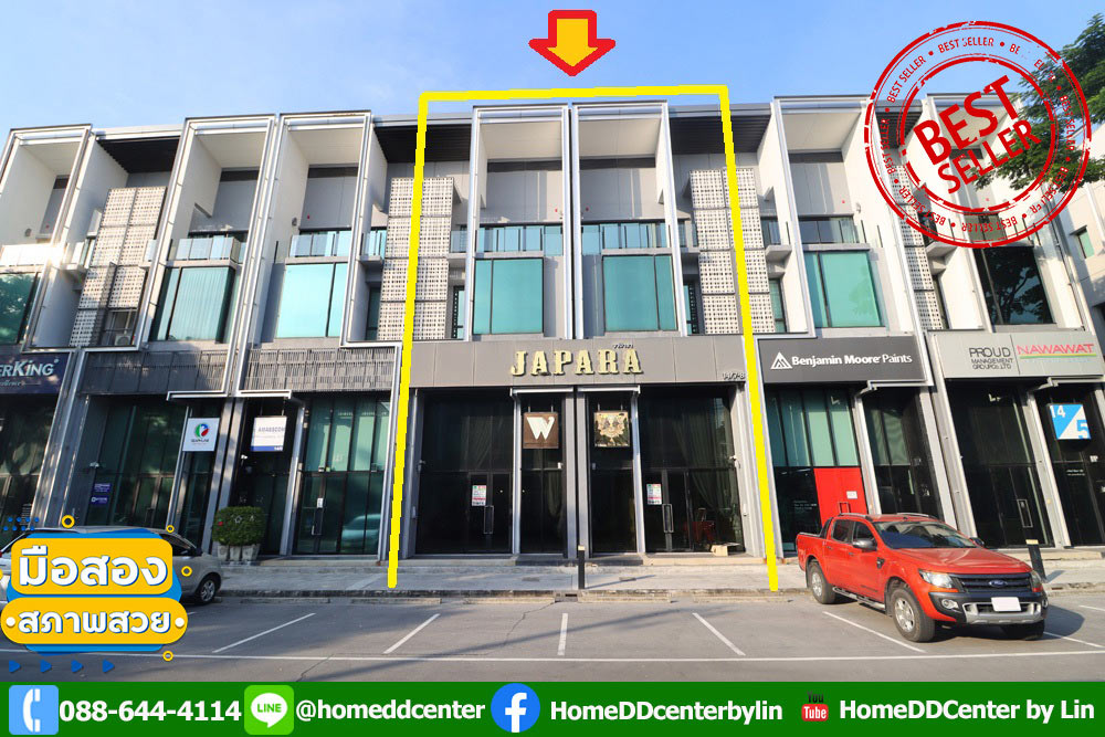 For SaleHome OfficeBangna, Bearing, Lasalle : For Sale: 4-Story Home Office, Cascade Bangna on Bangna-Trad Road KM. 5, Bang Kaew, Bang Phli, Samut Prakan